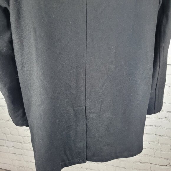 Dockers Black Wool Blend Insulated Hooded Knit Collar Toggle Zip Coat Medium M - Picture 11 of 15